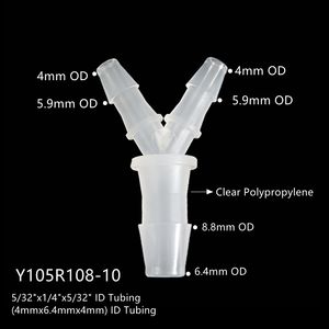 Accesorios de tubo de púas de plástico, conector reductor de 3 vías, accesorio de manguera de PP, accesorio de lengüeta de manguera en forma de Y para sistema de fluidos - Product Image 6