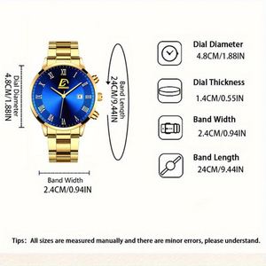 Ensemble de 4 montres à quartz pour homme, bracelet en acier inoxydable, idéal pour un cadeau - Product Image 4