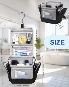 Custom <b>Travel</b> Hanging Toiletry <b>Bag</b> Waterproof Large Makeup <b>Cosmetic</b> Organizer Storage Dopp Kit Shower Bathroom Hygiene <b>Bags</b> - Product Image 3