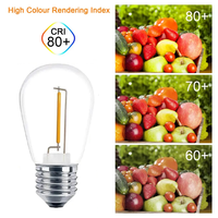 Décoration extérieure en plastique incassable e26/27 S14 ampoule LED à filament pour guirlande lumineuse de patio