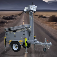 24/7 Mobiler CCTV-Solar anhänger mit Hybridsystem für die 24-Stunden-Fernüberwachung von Baustellen