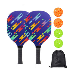 Juego de palas de Pickleball con 4 pelotas y bolsa de transporte para entretenimiento al aire libre, diseño antideslizante, forma estándar, material de álamo - Product Image 5