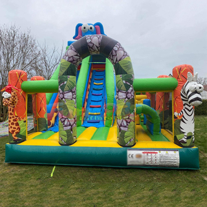 Castillo Inflable Gigante para Exteriores con Tobogán, Área de Juegos Inflable Safari, con Capacidad para 500 kg y Diseño Portátil - Product Image 4