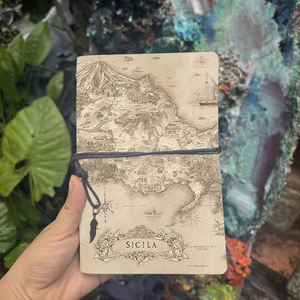 A6 bloc-notes cadeau adapté pour les clients lors <span class=keywords><strong>des</strong></span> cérémonies de signature de contrat avec <span class=keywords><strong>carte</strong></span> <span class=keywords><strong>des</strong></span> navires de Sicile volcan imprimé sur le Cov - Product Image 2