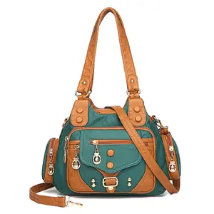 2023 Hot Sell Women's Soft Leather PU Handbag Leather Shoulder Tote Bag Large Purse and Handbag Women Leather Handbag