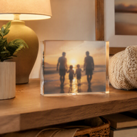 Bloc photo personnalisé en acrylique transparent, plaque photo personnalisée, décoration de bureau, cadeau, impression UV épaisse transparente, souvenir