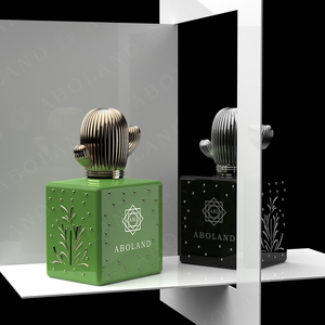 ABOLAND Square <b>Reed</b> <b>Diffuser</b> Bottle With Gold Stamping Engraving Design Home Fragrance Decorative Packaging - Product Image 2