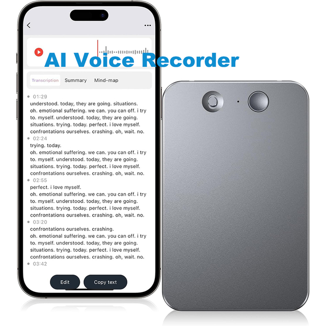 Surppot 58 Languages Transcribe Mind Mapping ChatGPT Summary Function Digital AI Voice Recorder 8GB 16GB 32GB