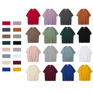 T-shirt à col roulé 100 % coton de haute qualité, imprimé sérigraphié, brodé, uni, coupe oversize, écologique, respirant, à manches courtes - Product Image 2