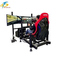 Simulateur de course automobile de réalité virtuelle pour parc à thème intérieur VR, machine à 3 écrans, plateforme de mouvement F1 à 4 degrés de liberté (4 DOF) pour entreprises