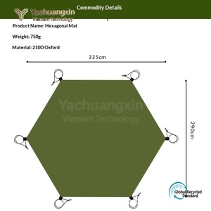 Alfombra Poligonal de Oxford 210D, Ligera, Resistente al Agua, para Picnic al Aire Libre, Color Verde - Product Image 3