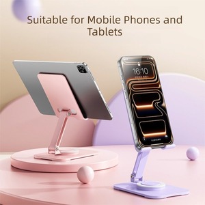 ขาตั้งโทรศัพท์เหล็กคาร์บอนแบบพับได้ 360 องศา °   ที่วางโทรศัพท์มือถือ แท็บเล็ต iPad แบบหมุนปรับได้สำหรับวางบนโต๊ะ - Product Image 6