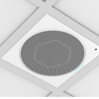 Microphone de plafond IA à 128 cellules MEMS, compatible Dante et PoE, avec réduction du bruit et annulation de l'écho pour salles de conférence