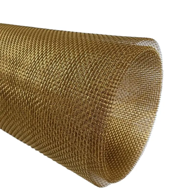 Malha de fio de bronze liso, resistente ao calor 2-200 malha, malha de fio de latão