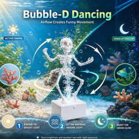 Sculpture d'art créative et personnalisée en forme de squelette dansant imprimé en 3D avec tube d'oxygène pour aquarium, décoration de maison de précision