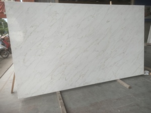 Losa de Piedra Artificial de Cuarzo Blanco Calacatta, Panel de Pared con Aspecto de Mármol Moderno para Interiores de Hoteles - Product Image 3