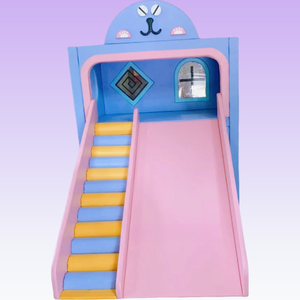 Aire de jeux intérieure pastel mignonne pour enfants, avec toboggan, structure d'escalade et piano, idéale pour café-<span class=keywords><strong>restaurant</strong></span>, équipement de jeu souple à louer - Product Image 3