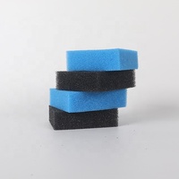 Lot de 4 éponges filtrantes en mousse écologiques en verre PPI personnalisées noires et bleues pour la filtration des étangs avec emballage en boîte