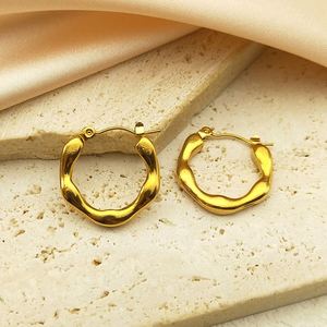 Pendientes de aros impermeables chapados en oro Inoxydable de acero inoxidable para joyería - Product Image 6