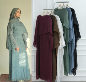 Nouvelle Abaya 2026 Tissu Plissé Robe Longue Élégante Style Châle Vêtements Islamiques pour Femmes Abaya de Dubaï Modeste Robe Musulmane - Product Image 2
