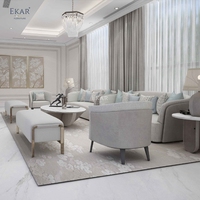 EKAR Ellipt Luxe Table basse ovale personnalisée | Plateau en marbre avec base en bois massif et métal pour espaces de vie
