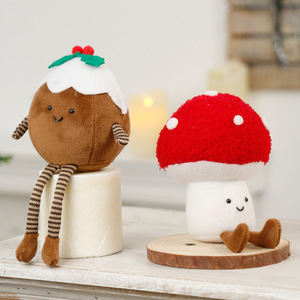 Jouets en peluche de Noël mignons pour enfants : cerf, Père Noël, bonhomme de neige, renne – Poupées en peluche pour les fêtes - Product Image 1