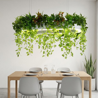 Lustre végétal biophilique ovale avec plantes grimpantes LED, suspension décorative pour restaurant, café, bureau, espace commercial, vente en gros, personnalisable