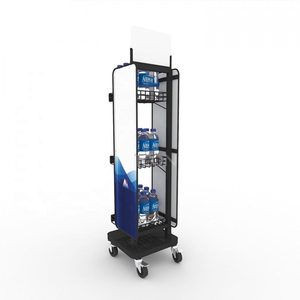 Exhibidor Metálico Móvil con Ruedas, 3 Niveles, Estante Sólido, Duradero y Económico para Supermercados, <span class=keywords><strong>Tiendas</strong></span> Minoristas y Bebidas - Product Image 3