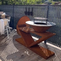 Nouveau Design Brazero Foyer en Acier Corten Barbecue Fumeur Portable Extérieur Charbon de Bois Four Jardin Grills