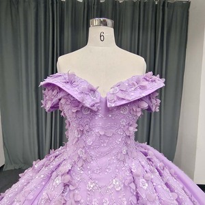 Robe de soirée Lsany252 en dentelle lavande appliquée, Robes de Quinceañera, Vestidos de 15 Años, Robe de fête d'anniversaire Quinceañera Jancember - Product Image 3