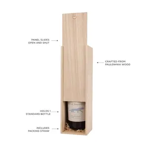 Custom Single Wooden Wine Box for Ice Buckets & Beverage Tubs for Storage & Gift Giving