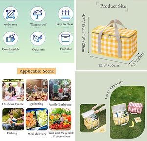 Cesta de Picnic Personalizada para Exteriores, de Gran Capacidad, para Viajes, Bolsa Térmica Portátil, Venta al por Mayor - Product Image 2