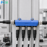 Adaptateur multiport M12 5 broches 4 ports en T, 1 mâle vers 5 femelles pour réseaux DeviceNet, CAN Bus, CANopen, NMEA2000, capteurs et actionneurs