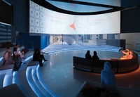 Écran de projection incurvé grand format pour simulateur de vol à 180/270/360 degrés