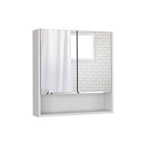 DB Medicine Cabinet with <b>Mirror</b> Lexington Three Internal Shelves White Finish <b>Bath</b> <b>Mirrors</b> Product - Product Image 5