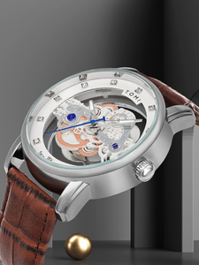Reloj de Moda para Hombre TOMI, Correa de Cuero, Caja de Aleación, Esfera de Cristal, Ancho de Correa de 20 mm, Incluye Caja de Regalo Hangzhou - Product Image 4