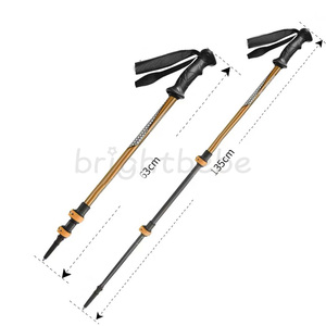 Bastón de Trekking Plegable Brightbebe con Empuñadura de EVA, Aluminio 6061/7075, Fibra de Carbono 3K, Bastón de Esquí Nórdico y Bastón de Caminata - Product Image 2