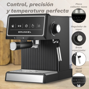 Machine à expresso Grunkel 20 bars 850W avec écran tactile, cafetière noire - Product Image 6