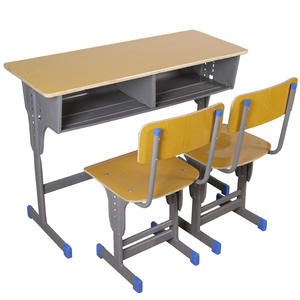 Bureaux doubles Chaises Fabricant direct Cours de tutorat Tables de formation Bureaux à hauteur réglable Écoles Métal moderne renforcé - Product Image 6