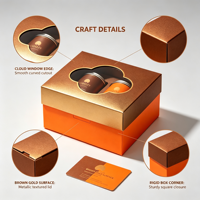 Boîte cadeau rigide en papier pour capsules de café, avec fenêtre personnalisée en forme de nuage