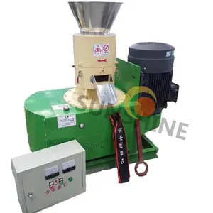 Automated multifunctional wood chip biomass straw pellet flat mold small wood pellet machine feed processing machine