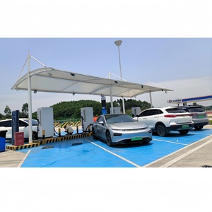 Nhà Máy Giá Ngoài Trời Mưa Bìa Carport Cấu Trúc Màng Thép Cantilever Carports Nhà Để Xe Với Mái Polycarbonate - Product Image 6