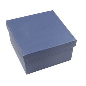 Boîte à bijoux en satin bleu 130X130X70 MM de couleur bleue - Product Image 3