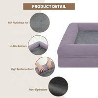 Lit pour chien Cocon classique et confortable, imperméable, avec mousse orthopédique alvéolée, rebord 360°, emballage carton, pour grands chiens, amovible