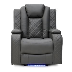 Set <span class=keywords><strong>Sofa</strong></span> <span class=keywords><strong>Recliner</strong></span> Elektrik Kulit Modern Geeksofa Furniture dengan Konsol & Meja Lipat untuk Ruang Tamu - Product Image 6
