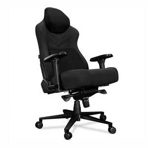 Chaise de jeu E-Sports en cuir moulé haute densité, tissu <span class=keywords><strong>noir</strong></span>, grande <span class=keywords><strong>et</strong></span> haute, avec coussin en mousse à mémoire de forme en velours - Product Image 2