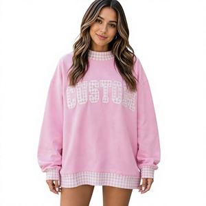 Wholesale New Women Casual <b>Applique</b> <b>Letter</b> Mockneck Long Sleeve Pullover Sweatshirt Winter Autumn Polyester/Cotton Anti-Wrinkle - Product Image 1