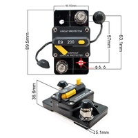 Interruptor de Circuito de 200 Amperios con Pernos de 3/8'' y Reinicio Manual para Automóviles, RV, Embarcaciones, Sistemas de Audio para Autos, Sistemas de Baterías Solares, 12V - 48V DC