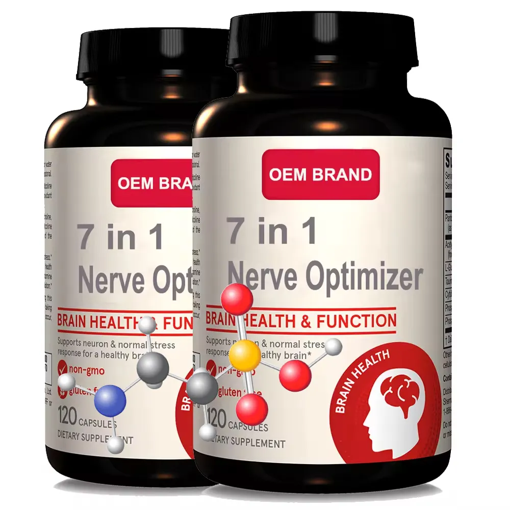 Advanced Formula 7 in 1 Nerve Optimizer Capsules Vitamin B5 L-Glutamine for Nootropic Brain Supplement