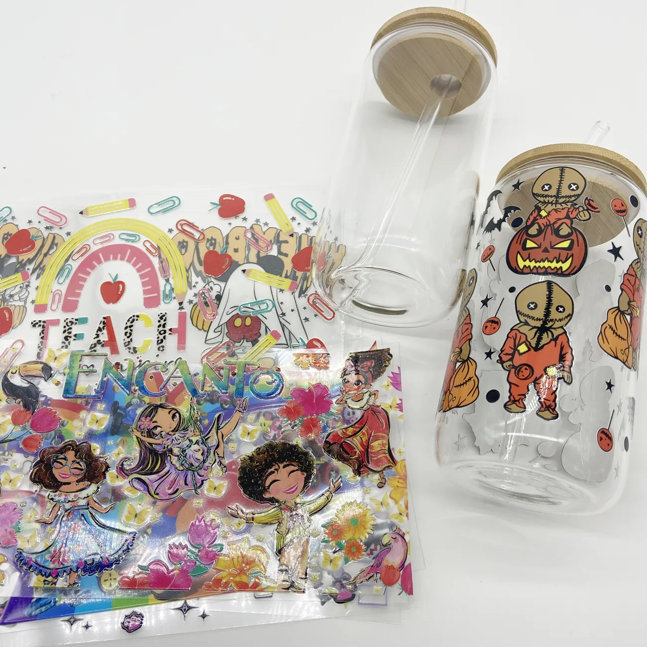 Envío rápido personalizado diseño personalizado UV DTF taza WRAP transferencias UV DTF frío WRAP transferencia para tazas